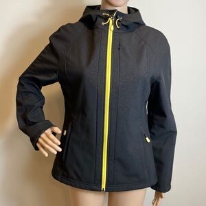Black Rivet women’s black full zip hooded jacket size S